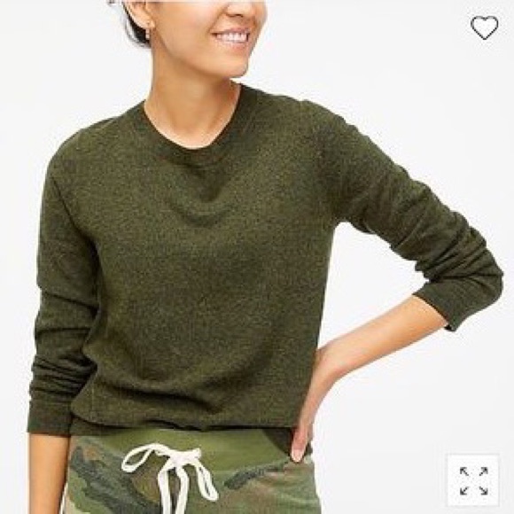 J. Crew Factory Sweaters - J Crew Factory Forest Green 100% Cashmere Crew Sweater